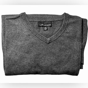🖤 John Ashford Gray V-Neck Sweater XXL ✨ Classic Mens Knitwear